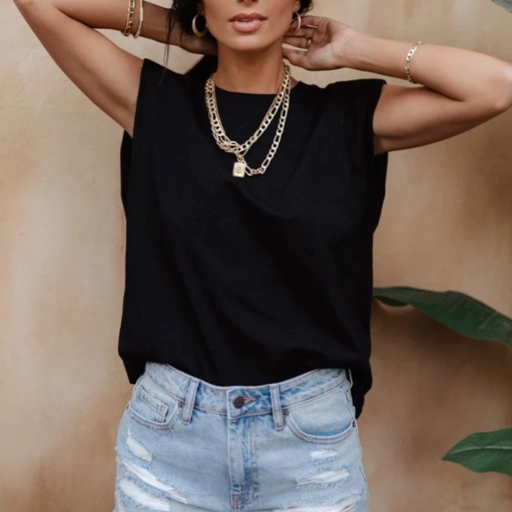 Boyfriend Black sleeveless top